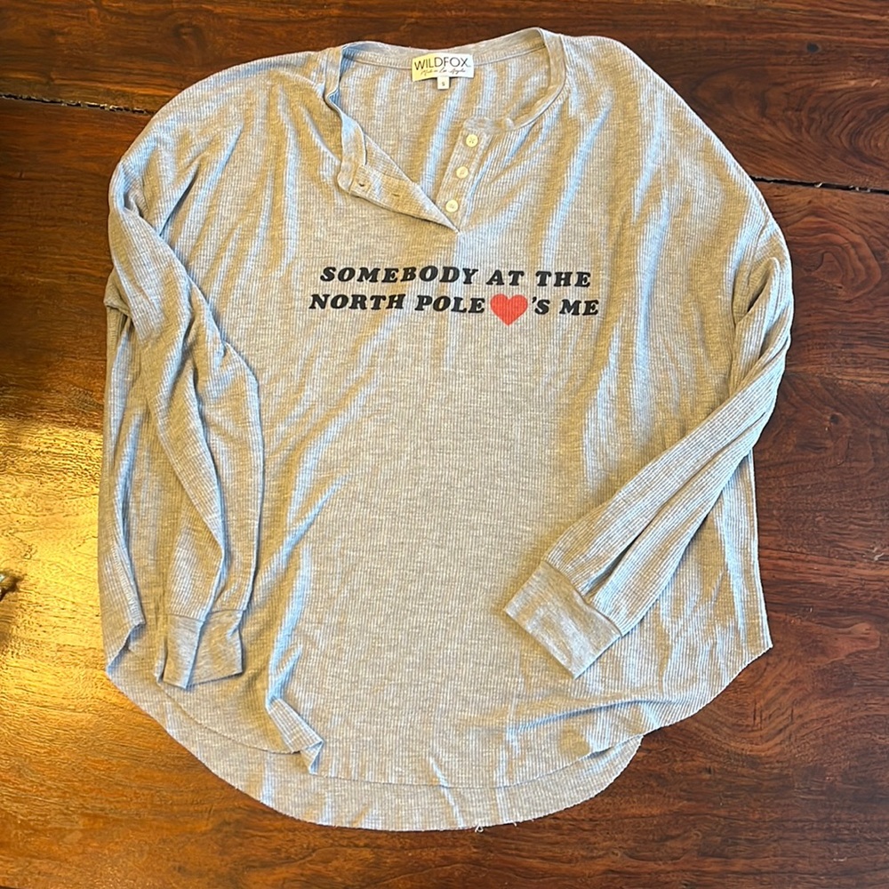 Wildfox, thermal oversized shirt, size small, sample product, no defects, cute!